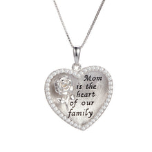 The Best Gift For Mom 925 Sterling Silver Heart Necklaces Family Pendant Ne