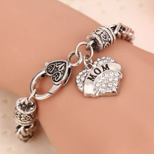 New Fashion Chaiming Clear Crystal Mom Bracelet Love Heart Perfect Gift For