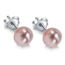 Silver Natural purple pearls stud earring in 925 sterling silver diameter 6