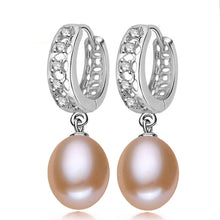 YouNoble Real wedding 925 silver earrings with pearls,pink freshwater pearl