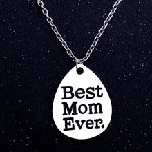 Best Mom Ever Love Necklace Mother's Gifts Charm Silver Pendant Chain Mommy