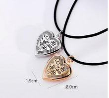 MOM Birthday Gift Photo Settings Black Leather Chain Floating Locket Heart