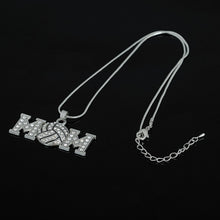 Skyrim Rhinestone Volleyball MOM Metal Pendant Necklace 18" Snake Chain Spo
