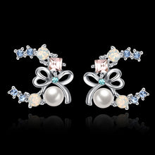 2017 2 styles hot Fashion popular ear hook stud earrings silver color pearl