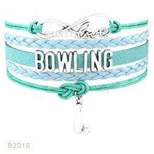 (10 pcs/lot) Infinity Love Bowling Mom Bowlings Charms Bracelets Jewelry Fo