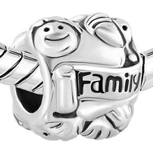 Red Birthstone Cz Heart Love Mom & Baby Girl Boy & Dad  Family Bead for Cha
