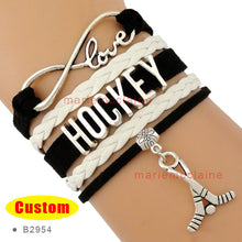 (30 PCS/lot) Infinity Love Hockey Mom Bracelets Hockey Player Bracelets Jew