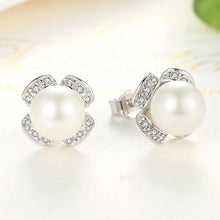 2017 Winter New 925 Sterling Silver White Large Pearls Drops Earrings For W
