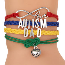 LNRRABC Unisex Handmade Autism Pendant bracelets for women Love Heart Woven