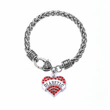 Drop shipping DIABETIC Bracelets DIY Vintage Crystal women men Heart Charm