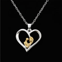 Hot sell Silver Gold Color Mom Baby Heart shaped Pendant Necklace For Women
