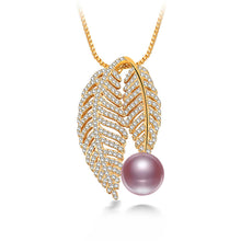 VEAMOR 925 Silver Freshwater Pearl Pendant Necklace Women Fashion Chain Pen