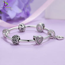 2017 New Original 925 Sterling Silver Heart Bangles & Bracelet with Mom Pen
