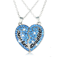 6 Colors 2PCS Broken Heart Mother Mom Daughter Crystal Rhinestone Fashion P