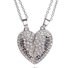 Shinny Mother Daughter Necklace Set Two Halves Heart 2PC Silver Gold Color