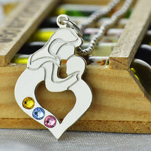 Wholesale Birthstones Jewelry Mother's Child Necklace in Silver Personalize