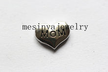 10 pcs  heart  mom   floating charms for glass locket  FC116,Min amount $15