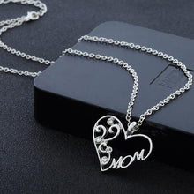 Fashion Silver Color Mother And Child Love "Mom" Crystal Pendant Necklaces