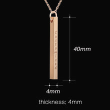 Qitian Statement Rose Gold Color Long Column DIY Engraved Pendants & Neckla