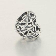 Openwork Heart Mom Charms Beads 925 Sterling Silver Jewelry Fits Pandora St