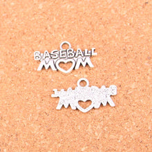 12pcs Tibetan Silver Plated baseball mom Charms Pendants for Necklace Brace