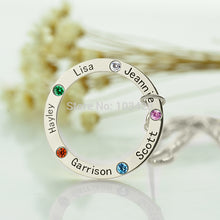 Personalized Family Name Necklace Silver Mom Necklace Engraved Kids Name Pe
