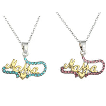 New Arrive Blue Pink Letter Mama Pendant Necklace Fashion Jewelry For Mom M