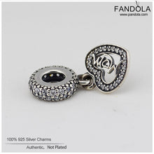 Fits for Pandora Beads Bracelets MOM Heart Charms Authentic 100% 925 Sterli