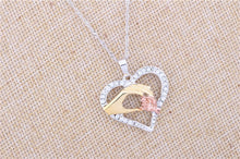 Fashion Mom Baby Mother Child Mom Daughter Hand in Hand Rhinestone Heart Pe