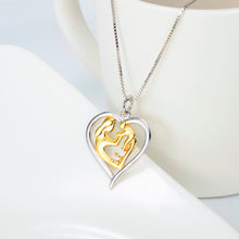 925 Sterling Silver Mother's Love Jewelry Gold Color Mom Hold Baby Family H