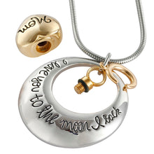 Unisex Mom and Dad pendant  I Love You To The Moon And Back memorial cremat