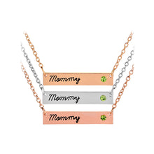 Birthstone Horizontal Bar Necklace Valentines Day Gifts For Wife Handstampe