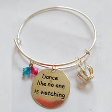 65mm Dance like no one is watching bracelet bangle ,Adjustable Expandable W