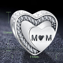 ANFASNI New Arrival 925 Sterling Silver Tribute to Mom, Clear CZ Beads Fit