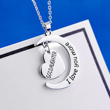 New Romantic Heart Necklace Goddaughter I Love You More Letter Pendant Moon