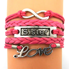 2016 Handmade Antique Silver Infinity Love Mom Grandma Sister Letters Heart