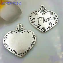 High Quality 10 Pieces/Lot 36mm*38mm Antique Silver Plated Heart Shaped Let
