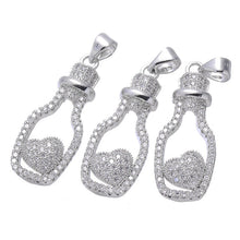 Fyla Mode Luxury Cubic Zirconia Charms Heart Necklace Pendant Micro Pave Zi