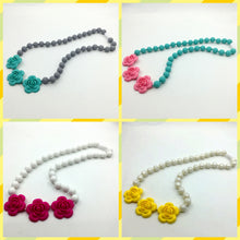 BPA Silicone Rose Necklaces HOT Flower beads knot baby chew necklace Nursin