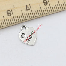 25pcs Antique Silver Plated Heart Mom XOXO Charms Pendants for Jewelry Maki