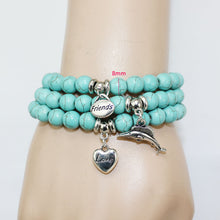 Charm bracelet mom grandma mum friends love charms  bead elastic bracelets