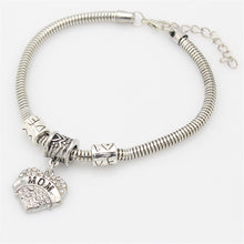 Fashion Mom Brother Nana Family Heart Crystal Silver Bracelet Jewelry Thank