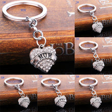 Family Keychain Silver Mom Daughter Sister Grandma Nana Keyring Heart Penda