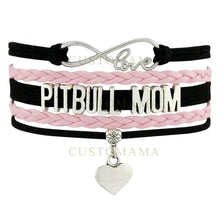 Custom  Infinity Love Pitbull Mom Dog Paw Charm Bracelets For Women Men Jew