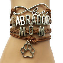 Drop Shipping Infinity Love Labrador Mom Dog Breed Paw Charm Bracelet  Gift