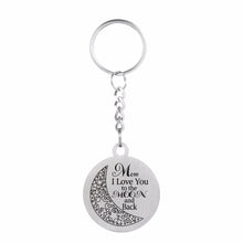 ZMZY 30mm Mom Moon Back Love Plates 316L Stainless Steel Pendants Necklaces