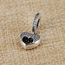 Authentic 925 Sterling Silve Beads Dear Mother With Crystal Heart MOM Charm