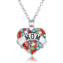 Bespmosp 24PCS/Lot Wholesale Mom Crystal Trendy Pendant Chain Necklace Mult