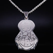 Mama Pendants Necklaces Choker Mom with kids Jewelry Stainless Steel Neckla