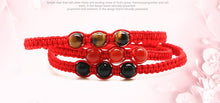 Classic Kabbalah Hand Made Lucky Tiger Eye Stone Obsidian Red Rope Bracelet